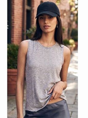Daisy Rae Everyday Women’s Sleeveless Muscle Tank Raw Hem Heather Grey M, L, XL